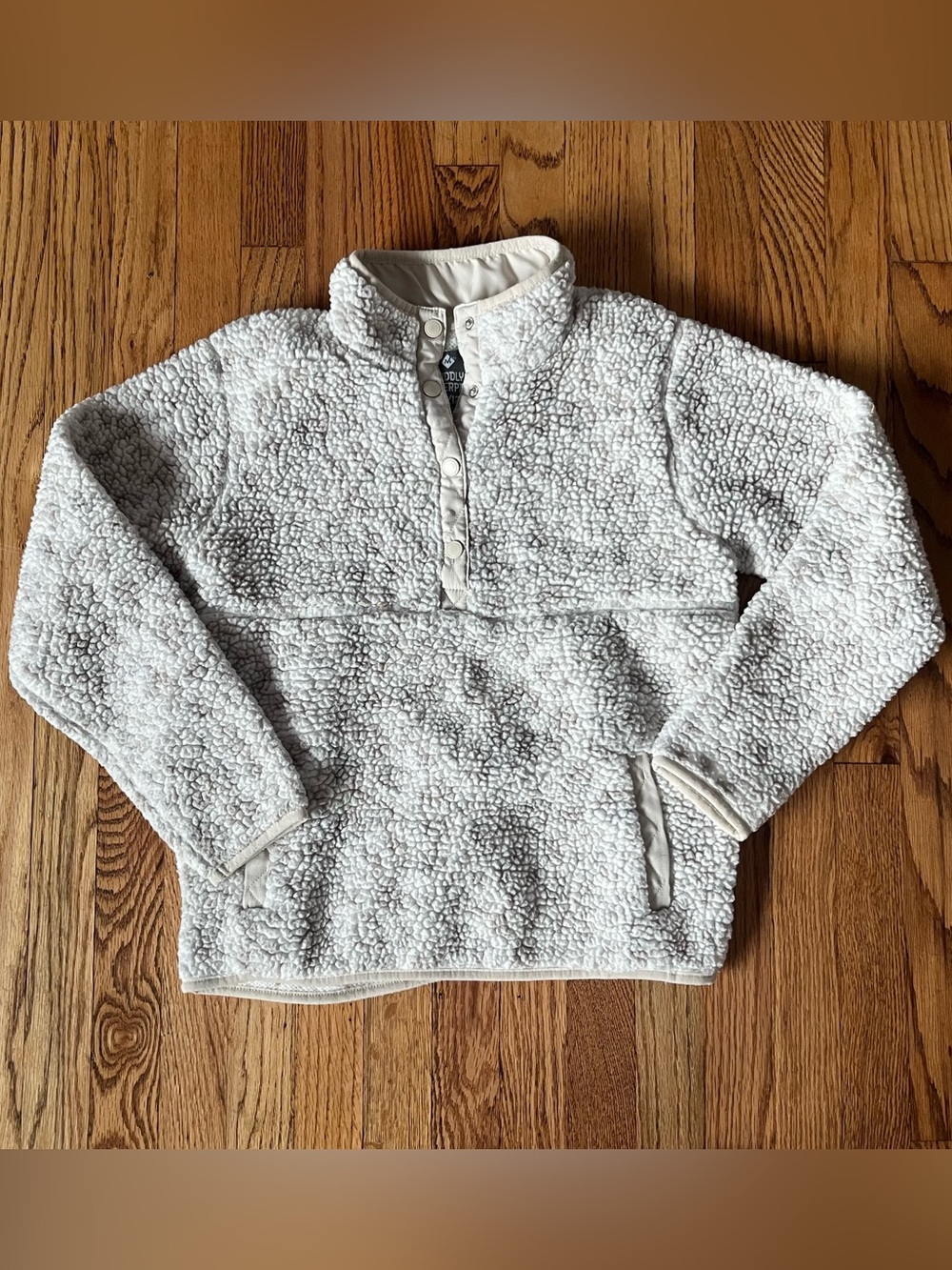 Cuddley Sherpa Pullover Sweater in Off-White